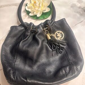 Michael Kors Black Leather Tote Bag